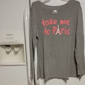 Justice Gray Graphic Long Sleeve Top